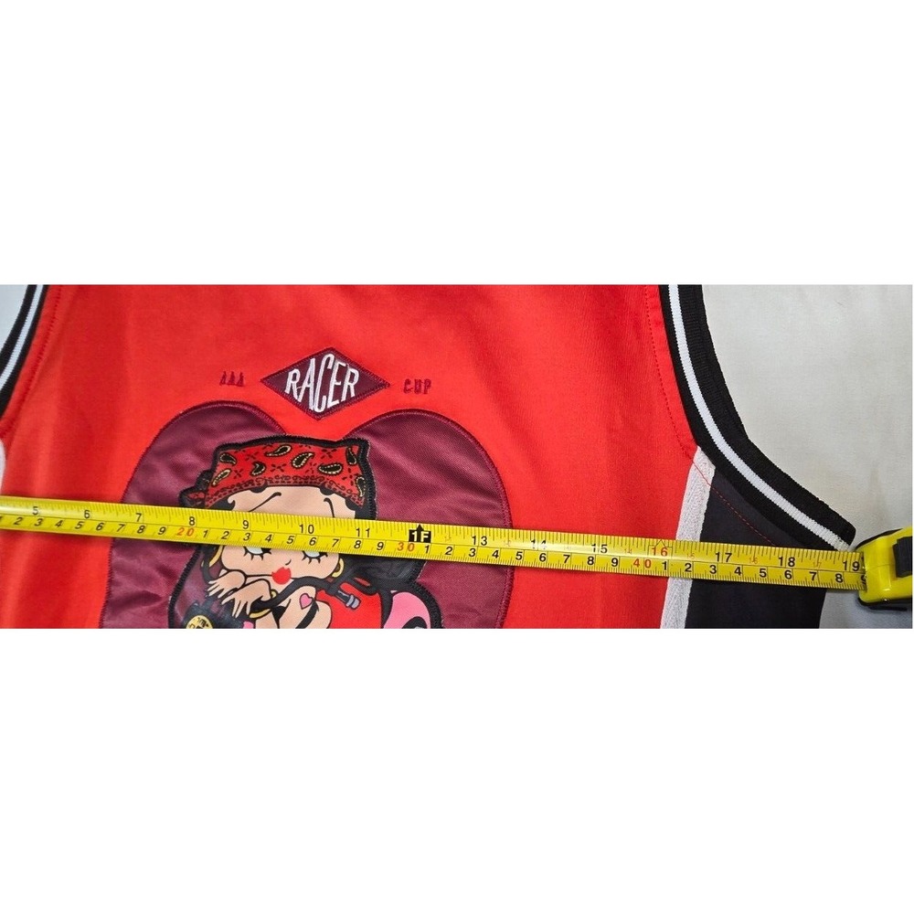 Betty Boop Racer Motorcycle Club Flame Mini Dress/ Tunic Lady Elite XL Red Black - Picture 9 of 11